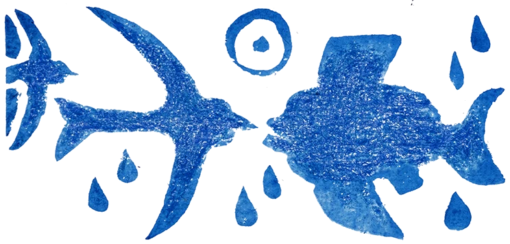 Vogel-und-Fisch-Stempel von Hardy Hepp